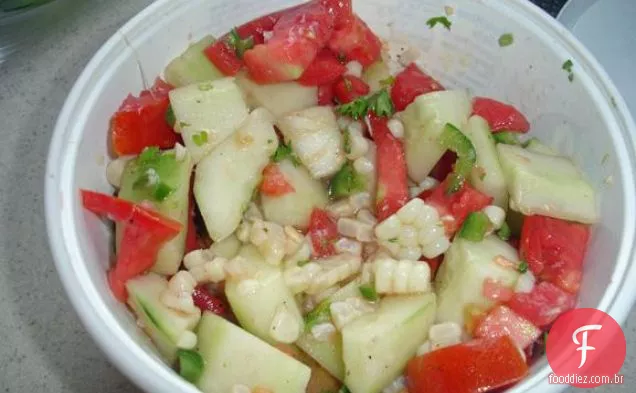 Salada De Milho, Tomate E Pepino