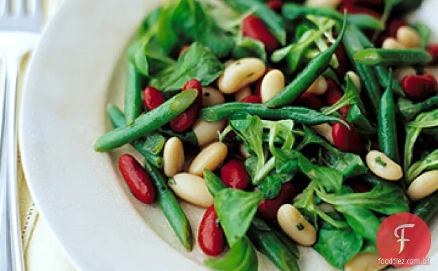 Salada de três feijões com vinagrete de mel e mostarda