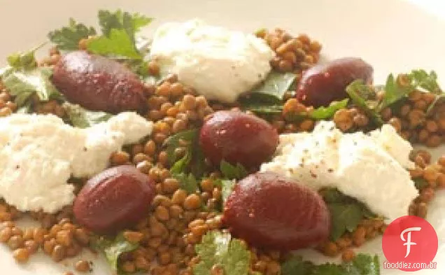 Salada De Lentilha Quente Com Beterraba E Ricota