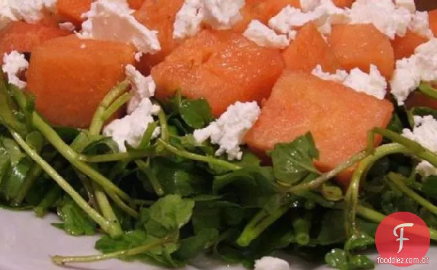 Salada de melancia e agrião