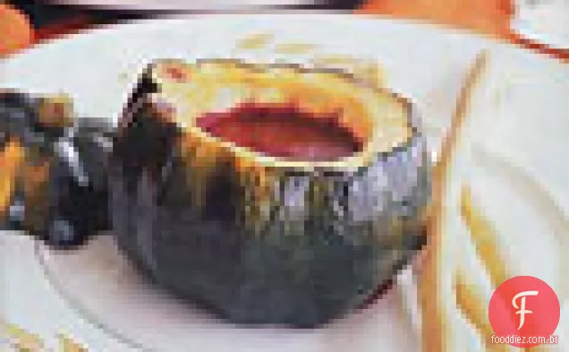 Sopa de beterraba em abóbora assada