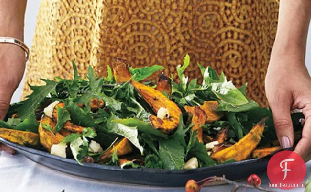 Abóbora assada com sabor de Tâmara e sementes de abóbora