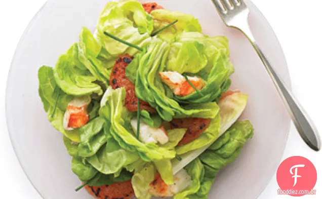 Salada de lagosta e toranja grelhada