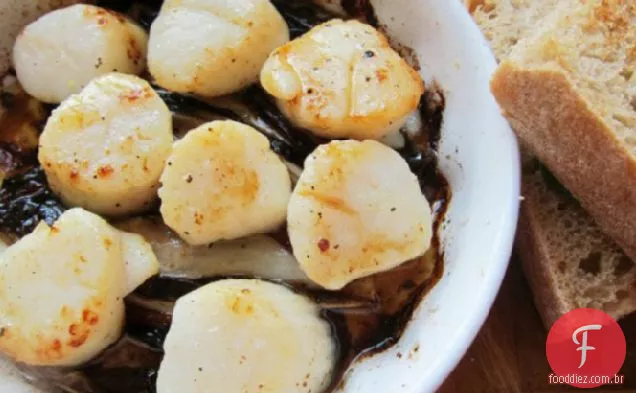 Vieiras assadas com Endive