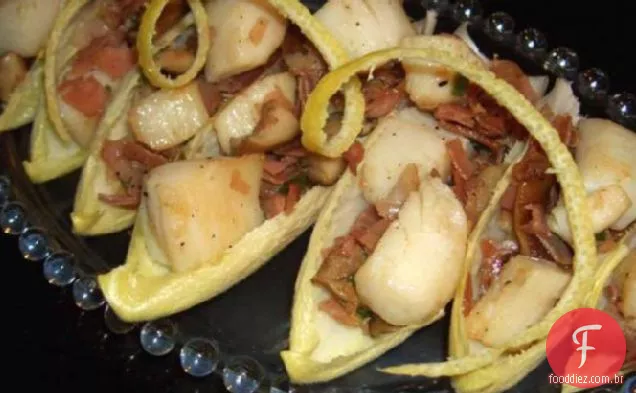 Vieira, Shiitake e Prosciutto frigideira surpresa