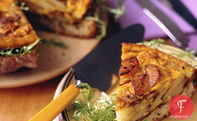 Torta de cebola e batata espanhola