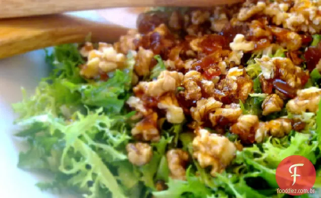 Salada de Escarole com melões e Prosciutto crocante