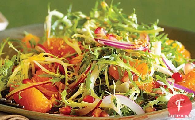 Salada de Frisée, Tangerina e gergelim