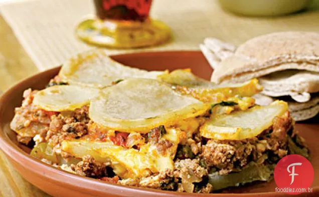 Moussaka de batata e cordeiro