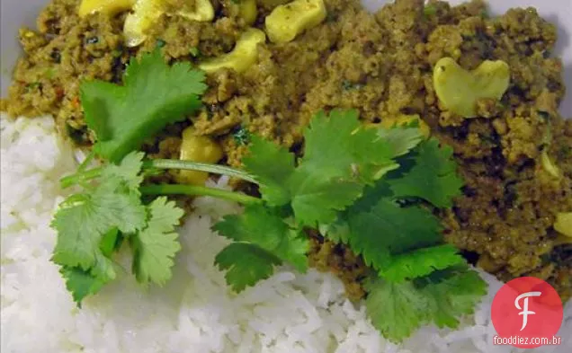 Curry De Carne Picada De Cordeiro (Tipo De Kheema Shahzada)
