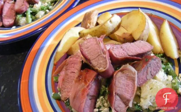 Prosciutto Cordeiro & assado Kipflers (21 dias Maravilha dieta: dia 9)