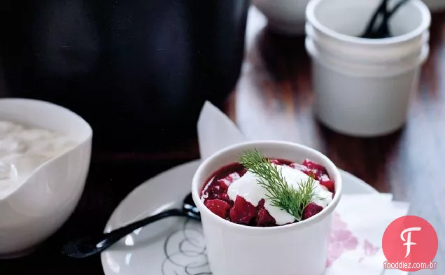 Beterraba e repolho roxo Borscht