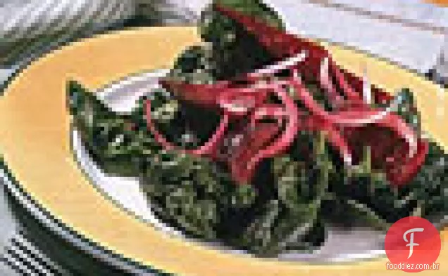 Salada De Espinafre E Beterraba Assada Com Vinagrete De Gengibre