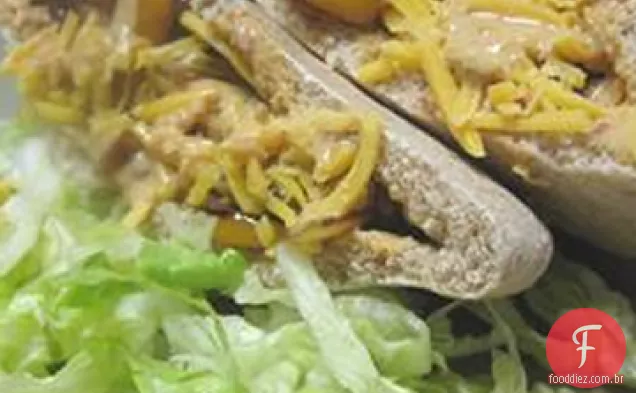 Pitas de frango do sudoeste com molho Chipotle