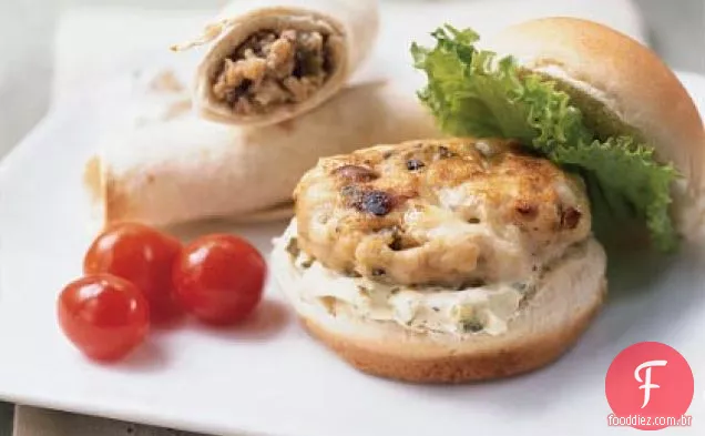 Mini hambúrgueres de peru com Gorgonzola