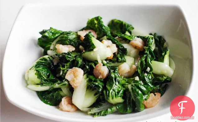 Bebê Bok Choy Com Alho E Camarão