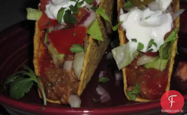 Tacos Saudáveis De Carne E Feijão