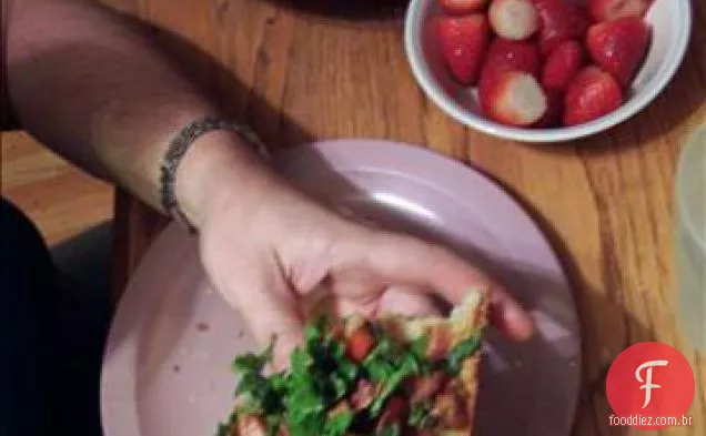 Bacon, alface e tomate Bruschetta