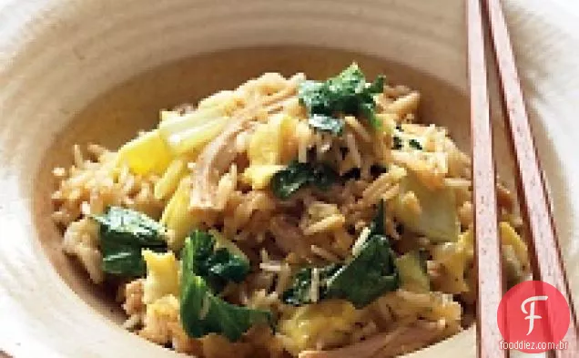 Arroz Frito Com Frango Com Bok Choy