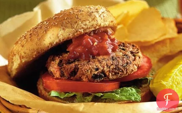 Hambúrgueres de feijão com maionese Adobo