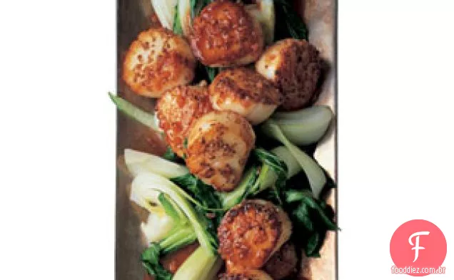 Vieiras De Coentro Grelhadas Com Bok Choy E Hoisin