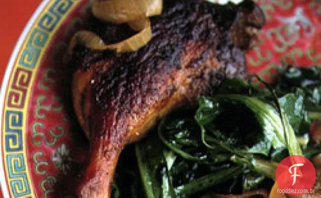 Pernas De Pato Assadas Com Mostarda E Bok Choy
