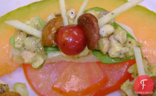 Salada De Frango Com Curry Sanduíche De Cara Aberta