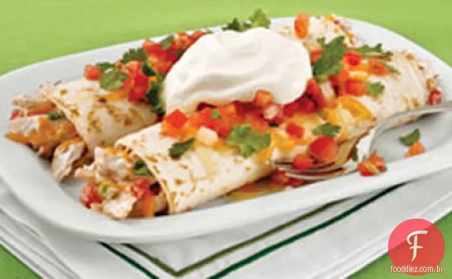Enchiladas de peru e creme azedo