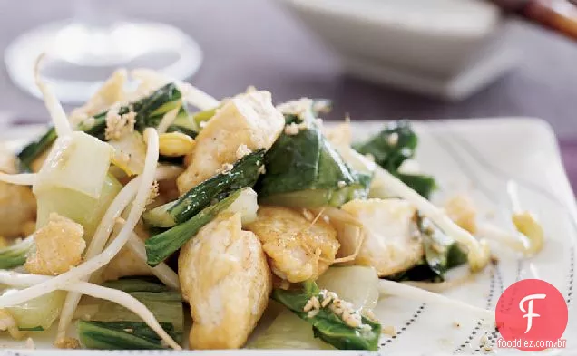 Tofu frito com Bok Choy