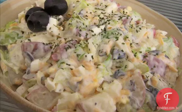 Salada de jicama, rabanete e manga