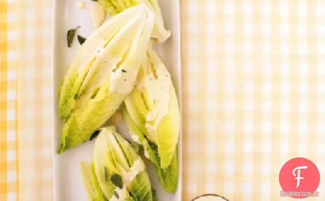 Romaine com molho cremoso de alho