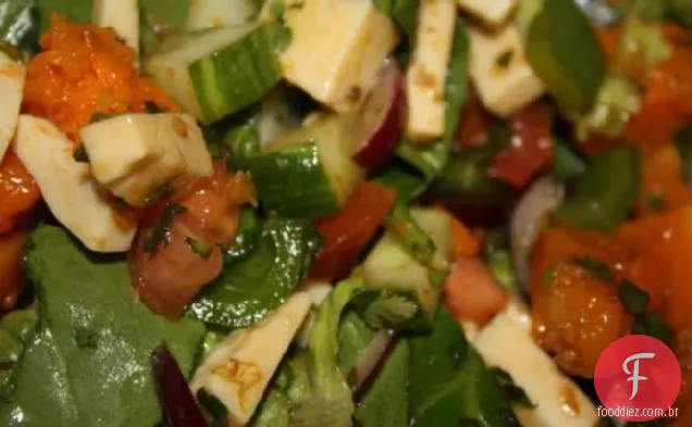 Salada De Abóbora Caramelizada Com Molho De Suco De Geléia De Pimenta