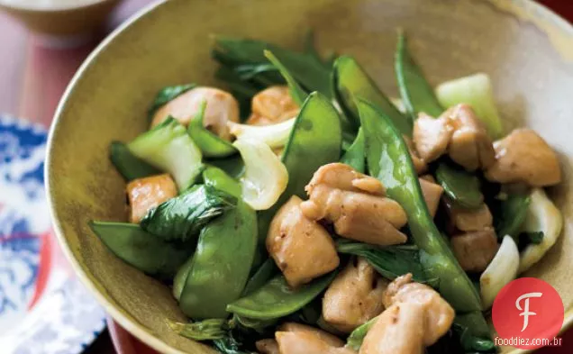 Frango frito com Bok Choy