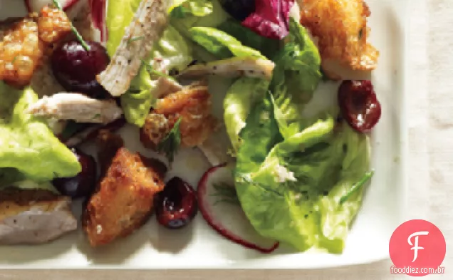 Alface, frango e Salada De Cereja