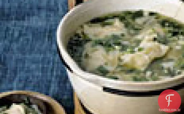 Sopa Wonton com Bok Choy