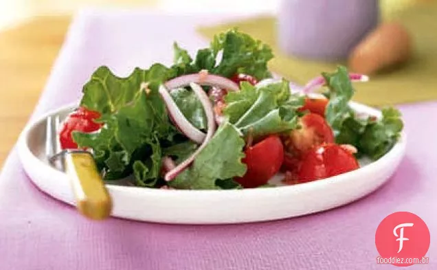 Salada verde simples com vinagrete