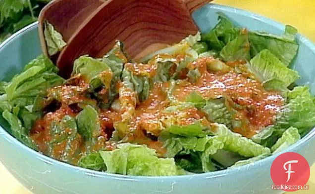Corações Romaine com vinagrete de pimenta vermelha
