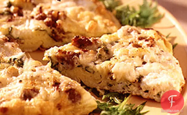 Frittata com salsicha e Pecorino