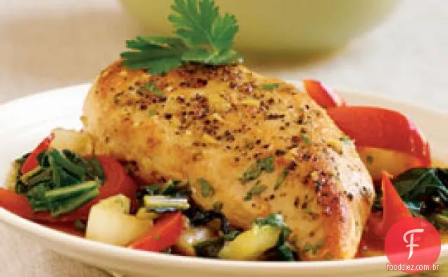 Frango Com Gergelim Com Bok Choy