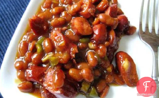 Para Baixo Casa salsicha e feijão assar
