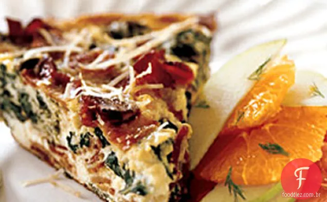 Fritada com Bacon, ricota fresca e verduras