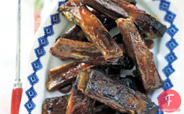 Spareribs grelhados com esmalte de cereja Cola