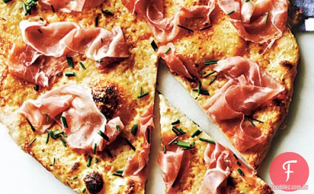 Prosciutto Pizza Com Molho Branco picante