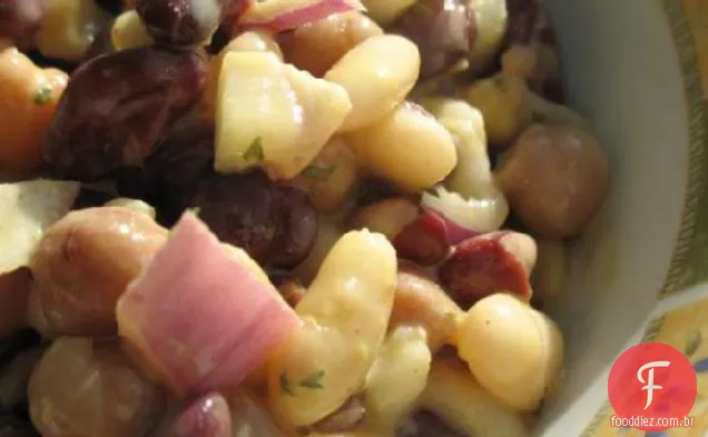 Salada De Três Feijões Com Vinagrete De Laranja