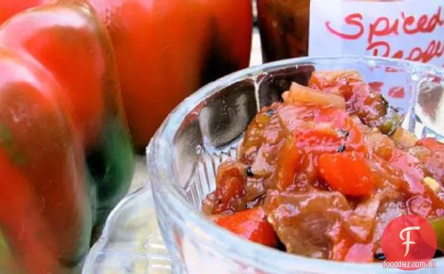 Sabor picante de rubi e pimenta indiana Esmeralda-Chutney