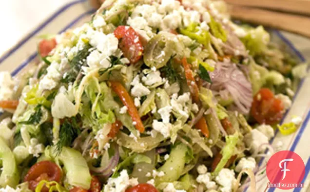 Vinho tinto e vinagrete Feta